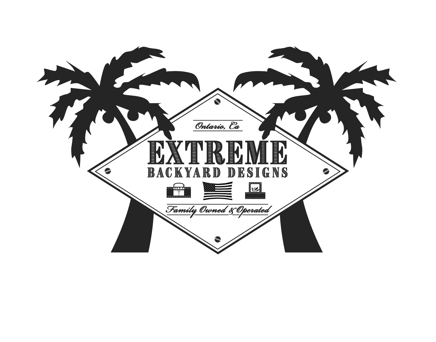 Extreme Backyard Designs Logo Palm Trees