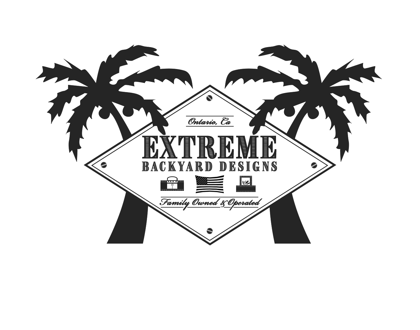 Extreme Backyard Designs Logo Palm Trees